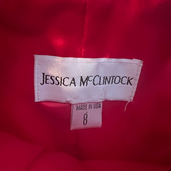 Jessica McClintock Red Satin Mini Dress Sz 8 (runs small) - Picture 3 of 3